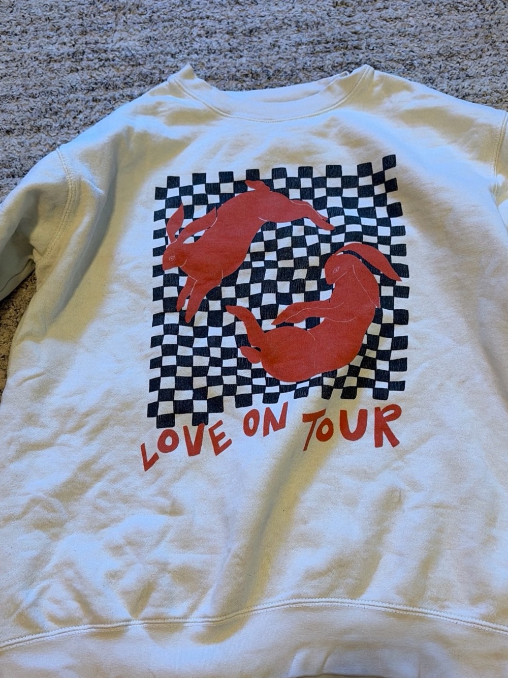 Kids 'Love On Tour' Graphic Sweatshirt - White with Red Print
